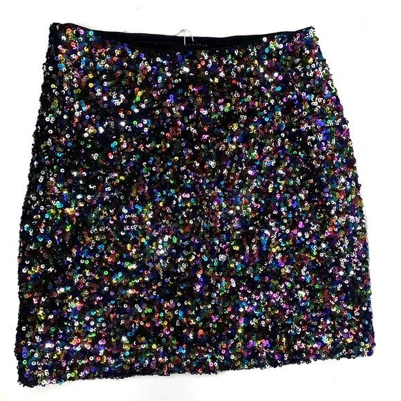 NWT Endless Rose Multicolored Sequin Mini Skirt Medium - Picture 5 of 5